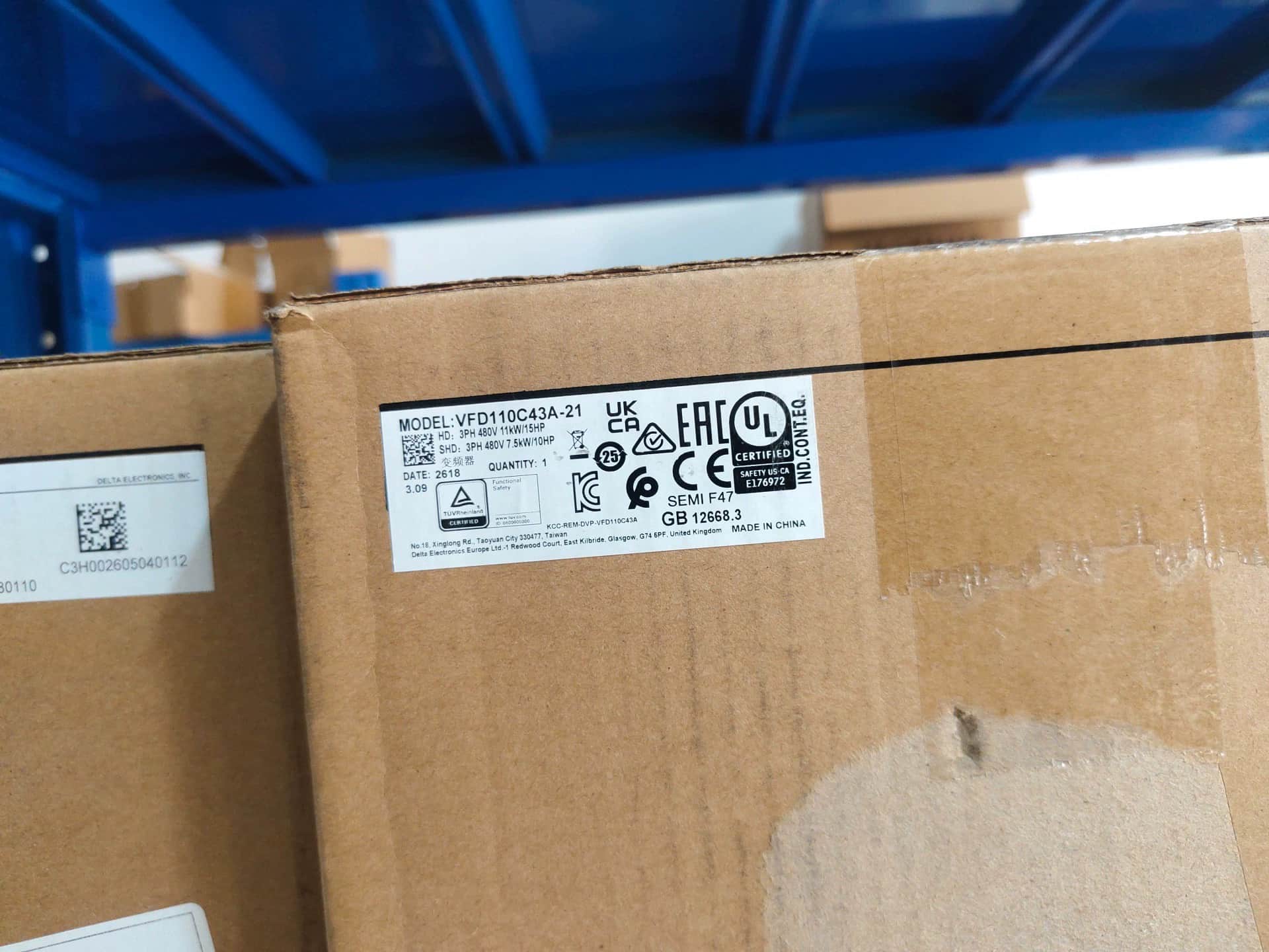 Servomotore di azionamento Delta VFD110C43A-21 convertitore di frequenza originale e genuino al 100% nuovo di zecca