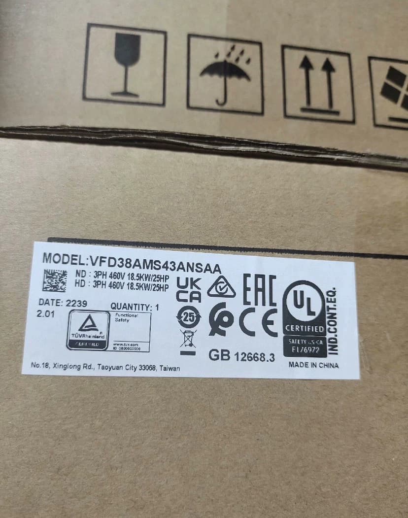 Convertitori di frequenza Delta VFD38AMS43ANSAA 380V/18.5KW 100% nuovissimo, originale e genuino, servomotore di azionamento