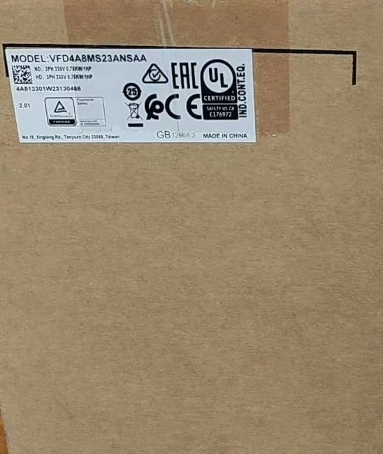 Convertitori di frequenza trifase 220 V Delta VFD4A8MS23ANSAA 0,75KW trifase 220V Servomotore di azionamento 100% nuovo di zecca originale e genuino