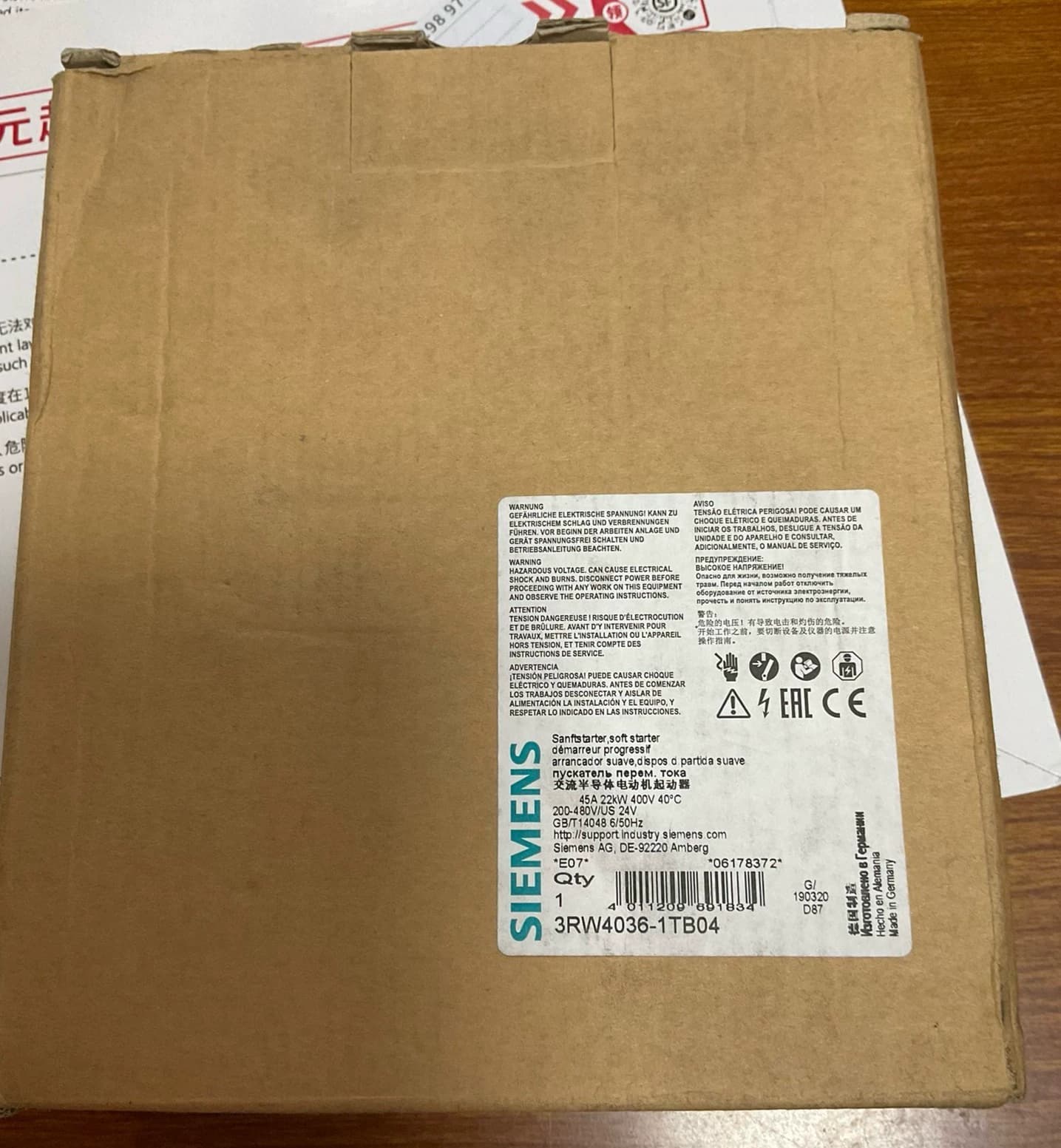 Soft Starter SIRIUS SOFT STARTER 3RW4036-1TB04 nuovo di zecca, originale, direttamente dalla fabbrica