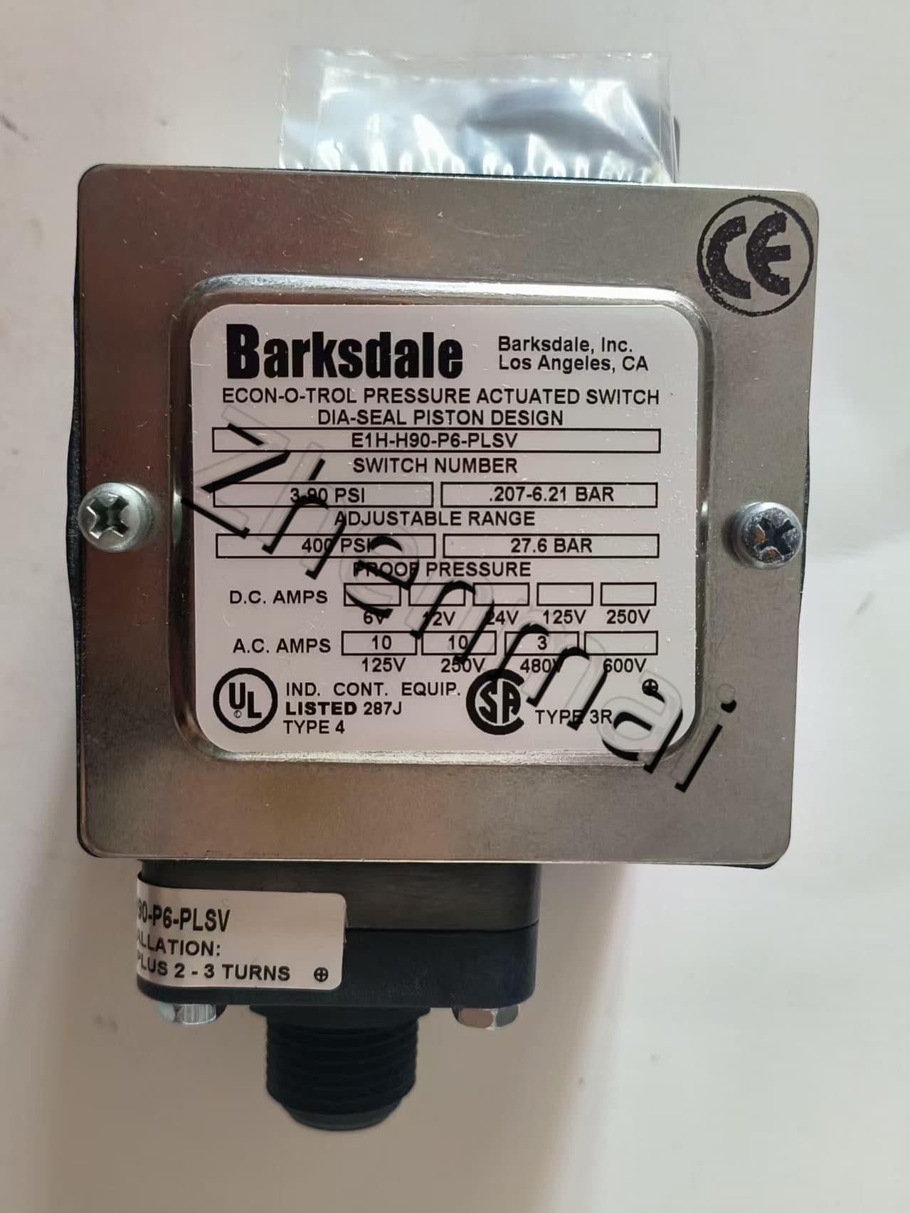 Brand New Original Barksdale E1H-H90-P6-PLSV Sensore di pressione Livellostato Flussostato Pressostato Spedizione veloce